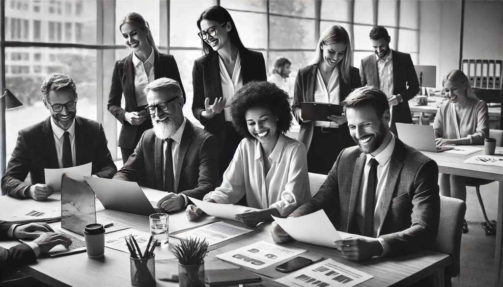 Trovina diverse team collaborating in modern office