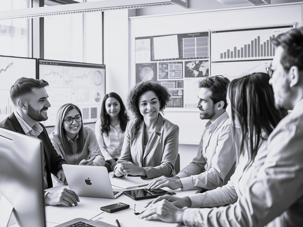 A group of Supply Chain Recruiters doing a presentation to clients onsite.